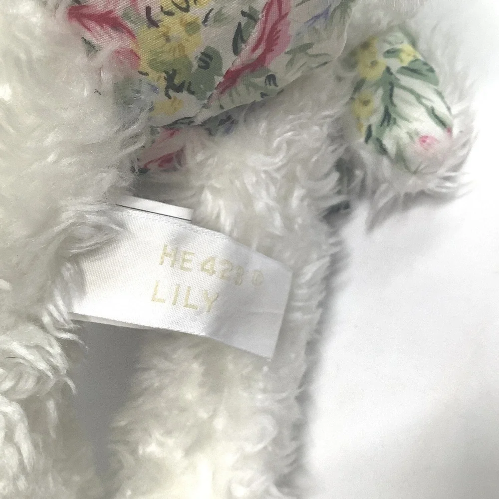 Ganz Lily‎ Bunny Rabbit Plush Shaggy White Floral Dress Lace HE4230 Heritage 12
